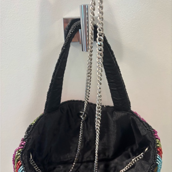 NWT Made in India Multicolor Beaded Fringe Tote Bag - Picture 5 of 5